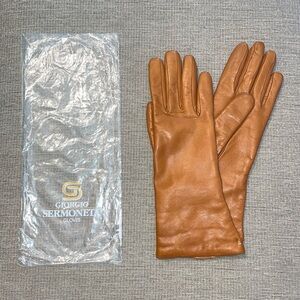 Sermoneta Kid Leather Gloves - Cashmere Lined